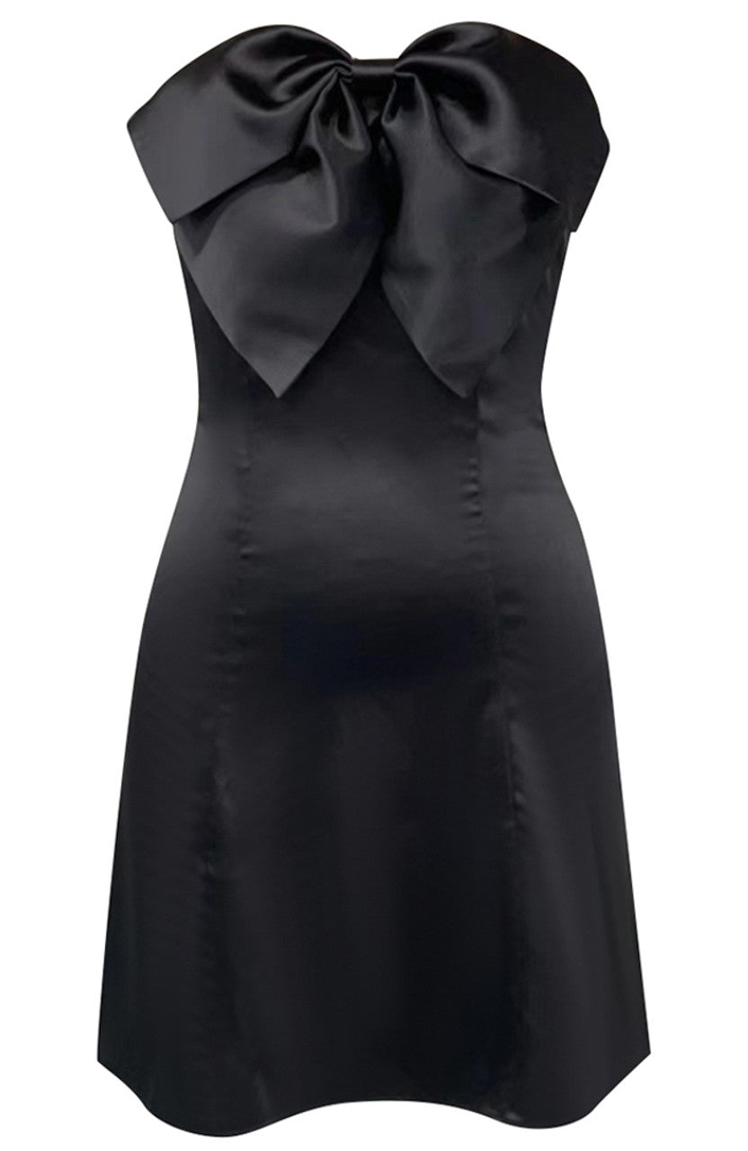 Strapless Bow Detail Dress Black