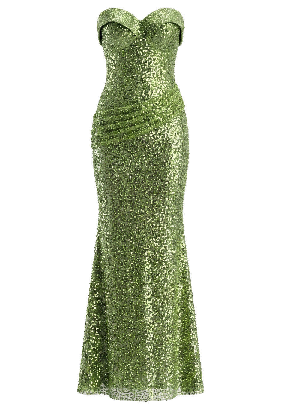 Strapless Sequin Maxi Dress Green HV3015