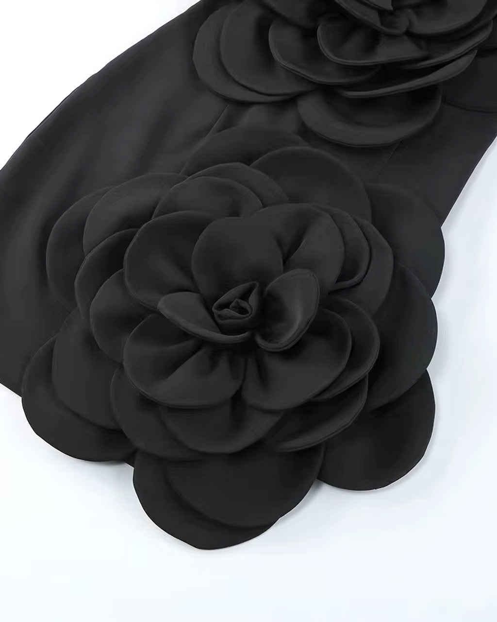 Strapless Floral 3D Dress