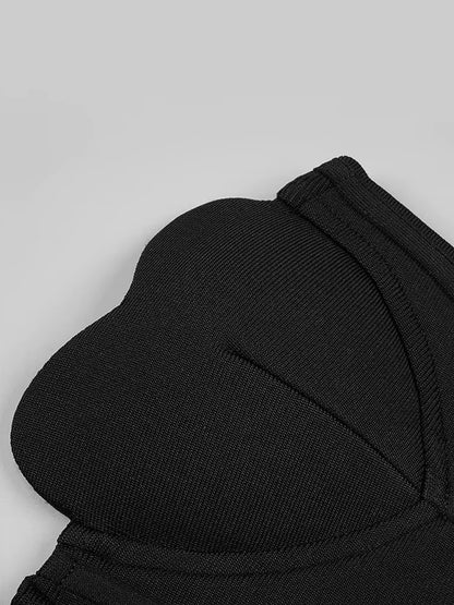 Strapless Heart Top Black