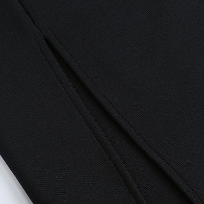 Strapless Mesh Insert Maxi Dress Black