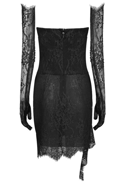 Strapless Embellished Lace Corset Dress