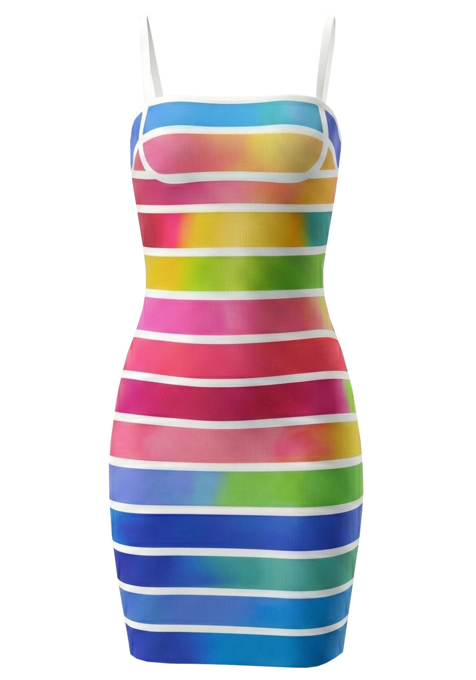 Structured Striped Dress Rainbow HV3010