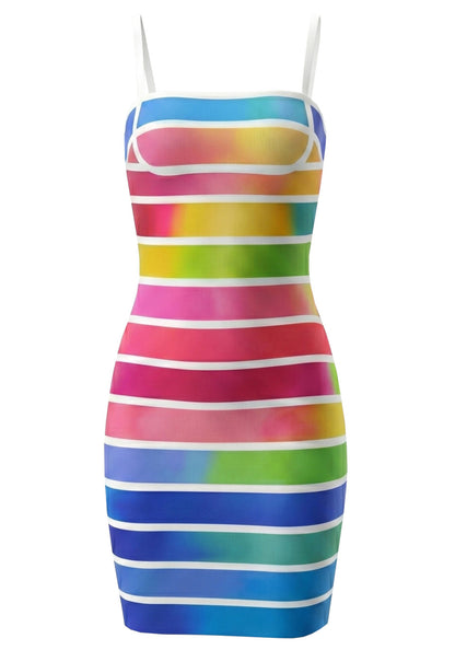 Structured Striped Dress Rainbow HV3010