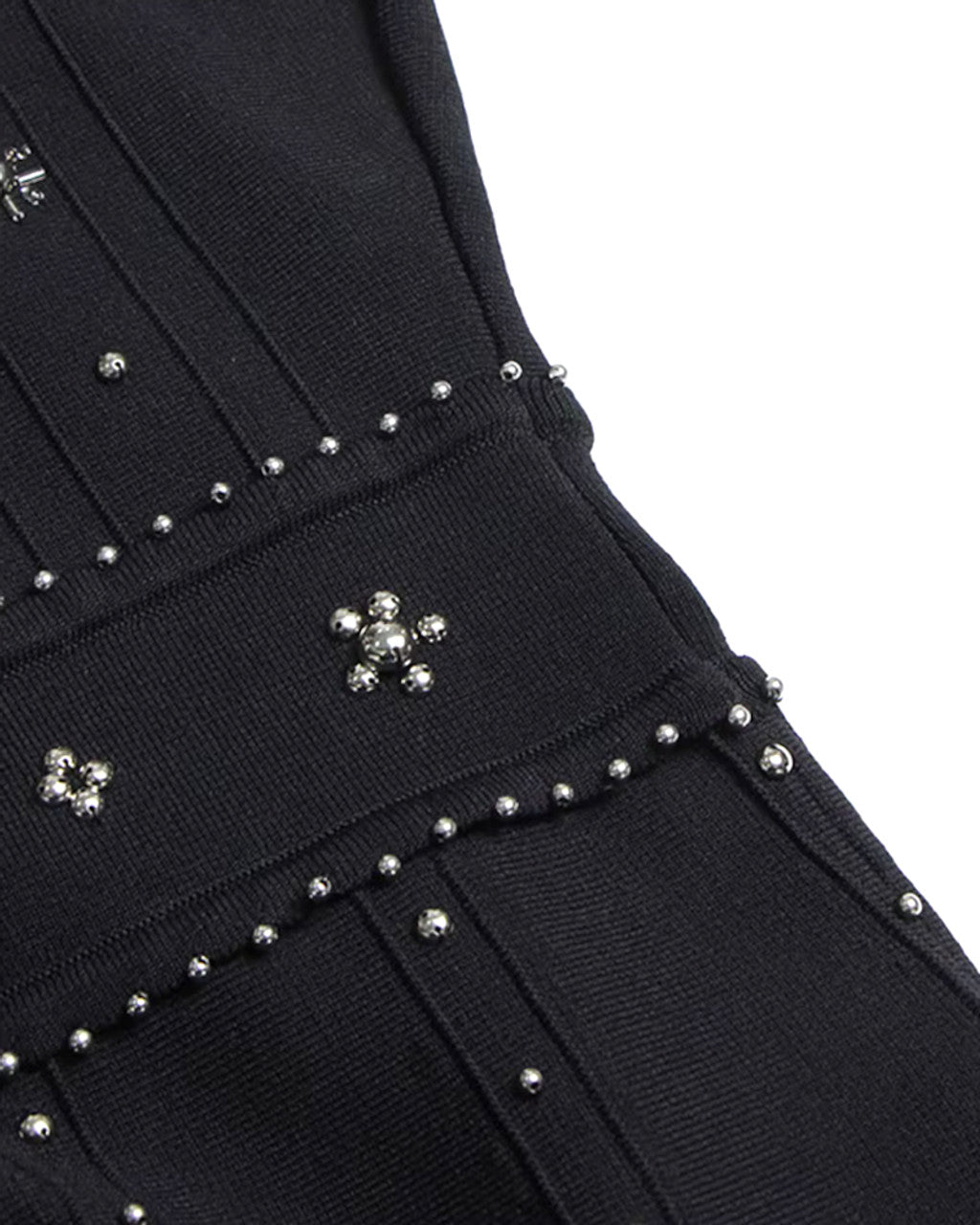 Studded A Line Midi Dress Black