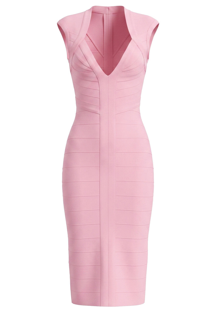 Sweetheart Neckline Midi Dress HV3164