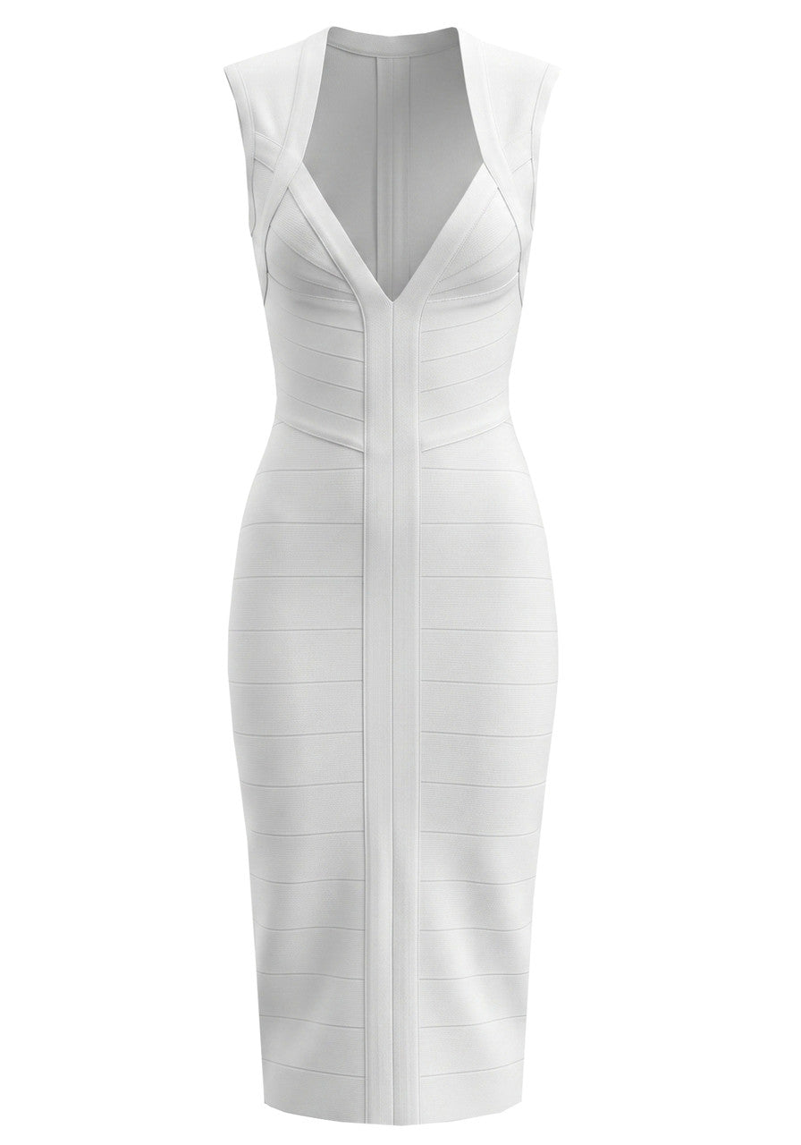 Sweetheart Neckline Midi Dress HV3164