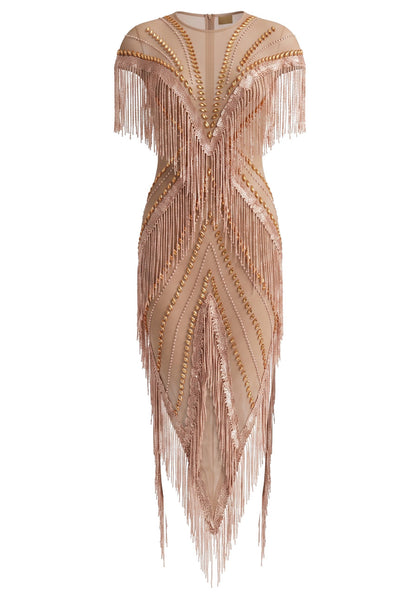 Crystal Tassel Mesh Maxi Dress HV3091