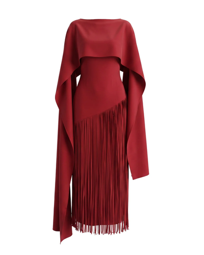 Cape Tassel Maxi Dress Lavender HV3117