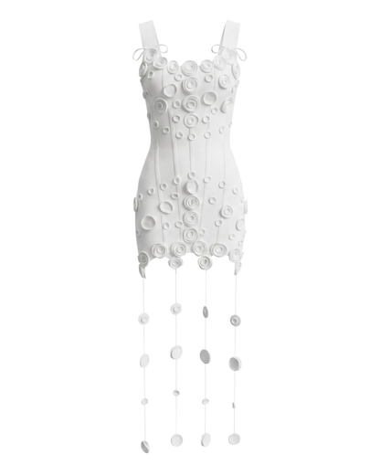 String Detail Structured Dress White HV3097