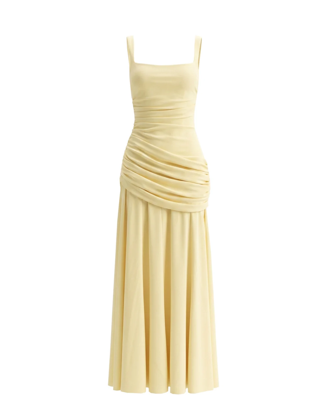 Draped A Line Corset Maxi Dress Yellow HV3154
