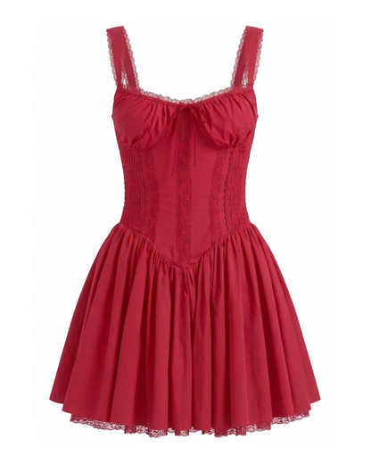 Lace Insert A Line Corset Dress HV3048