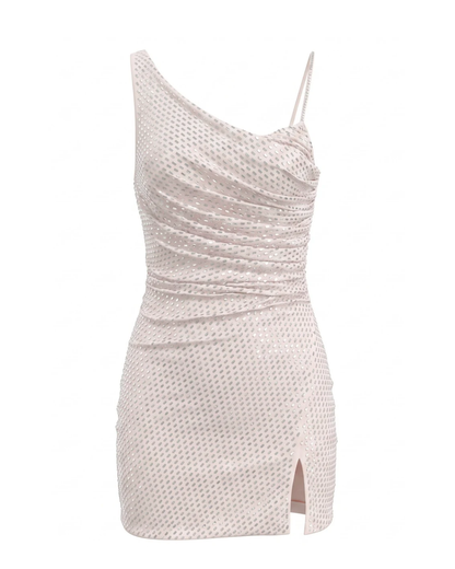 Sparkly Asymmetric Dress Light Nude HV3126
