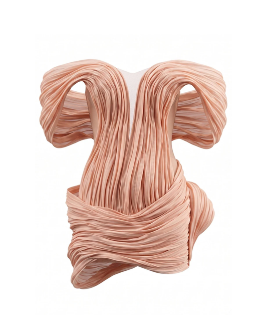 Draped Bardot Dress Coral HV3161