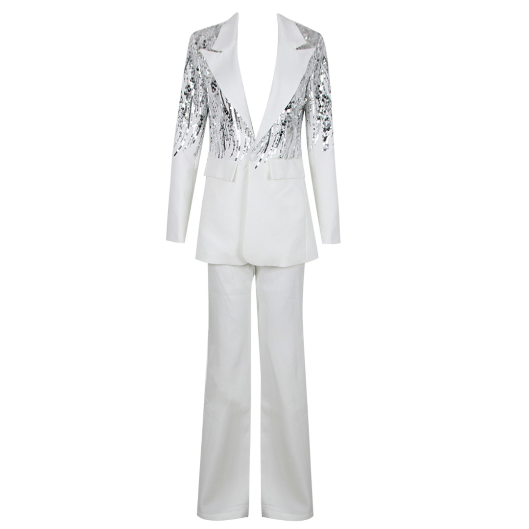 Sequin Suit White HV1088