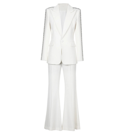 Long Sleeve Crystal Detail Suit