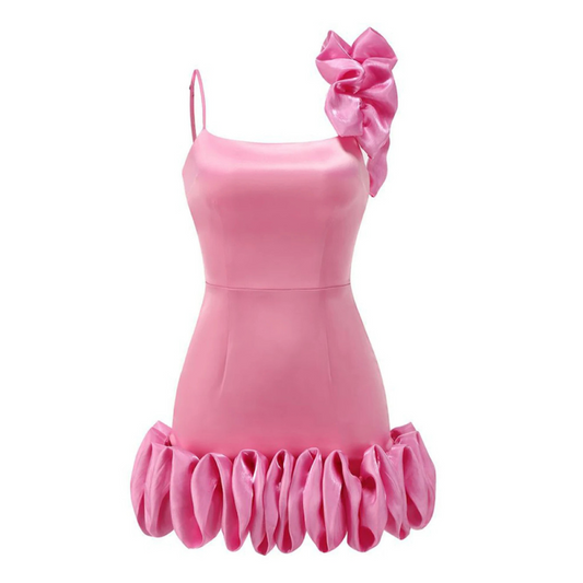 Puff Detail Dress Pink HV1652