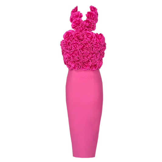 Halter Floral Midi Dress HV1996
