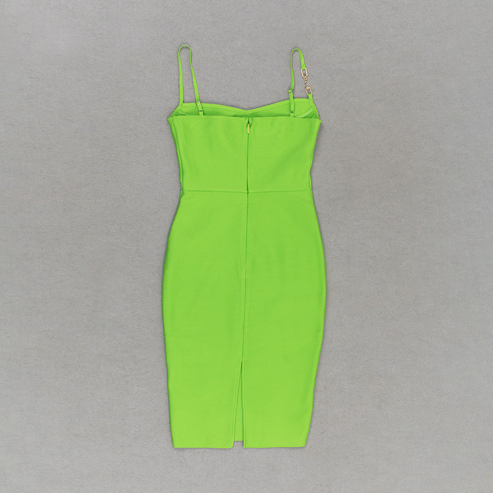 Bustier Ribbed Midi Dress Green HV9352