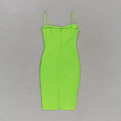 Bustier Ribbed Midi Dress Green HV9352