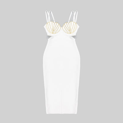 Embellished Bustier Midi Dress HV9405