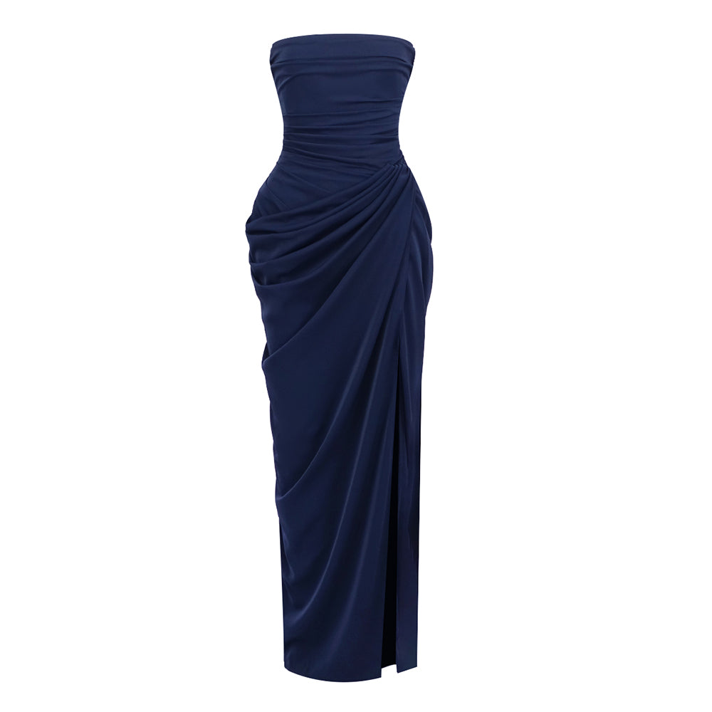 Strapless Draped Corset Maxi Dress HV0107