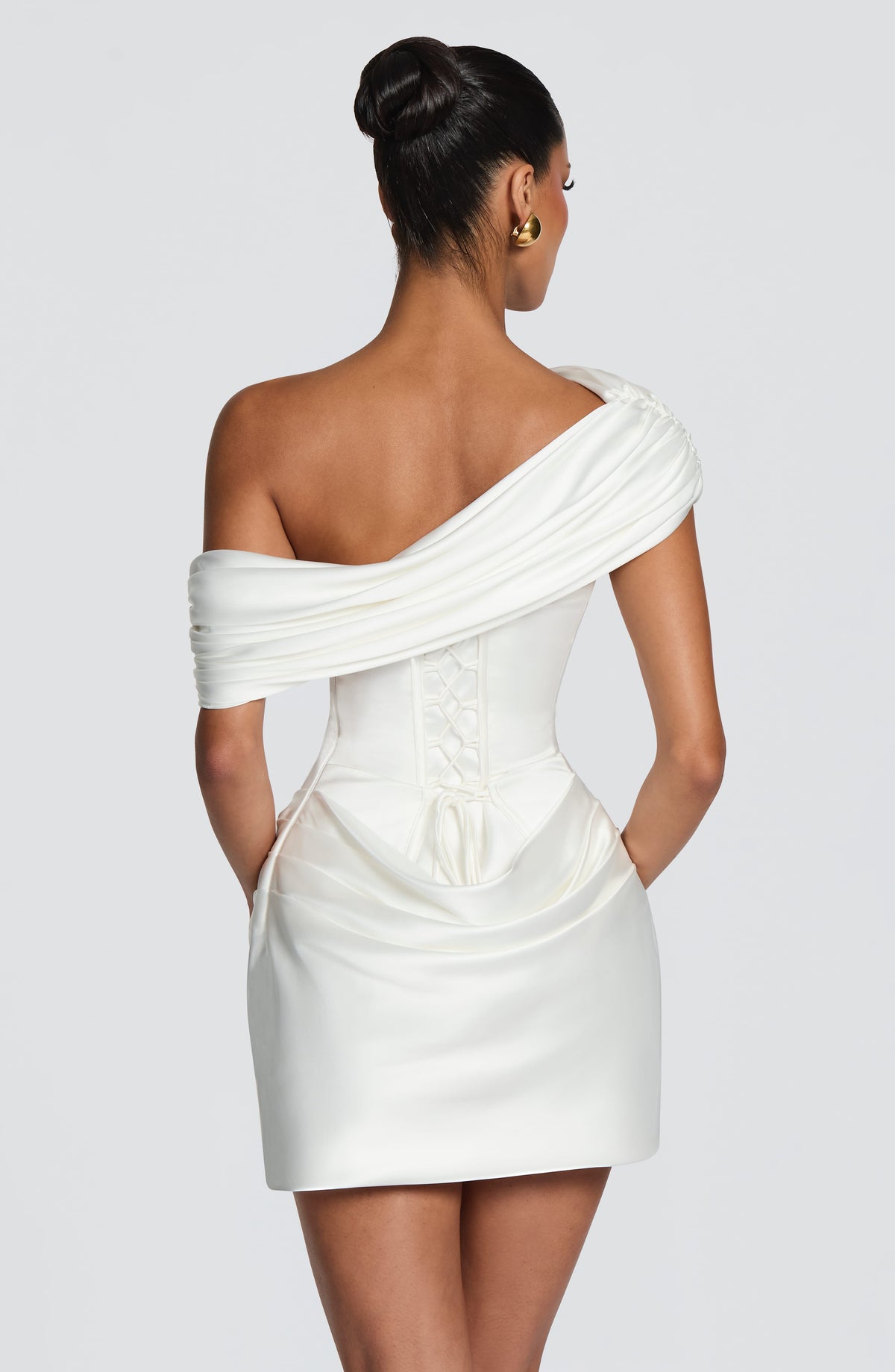 Draped Bardot Corset Dress HV3206