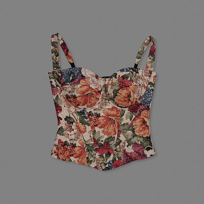 Floral Structured Bustier Top HV3038
