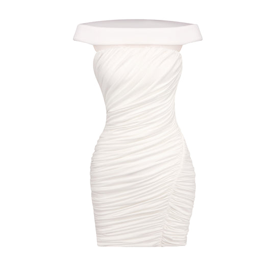 Bardot Draped Dress White HV0094
