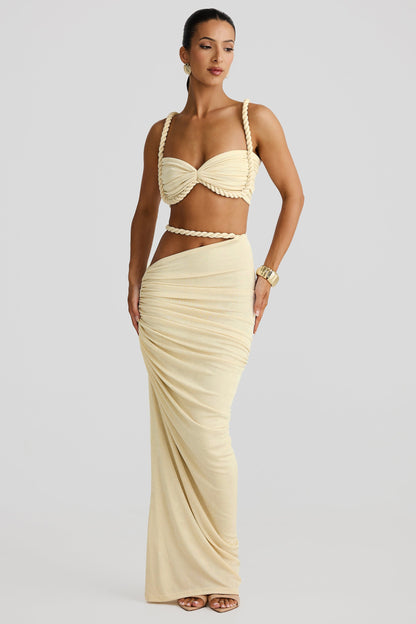 Braid Detail Two Piece Maxi Dress Yellow HV0098