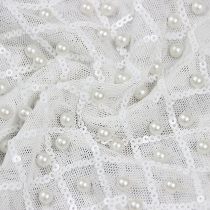 Long Sleeve Pearl Silk Suit White HV9953