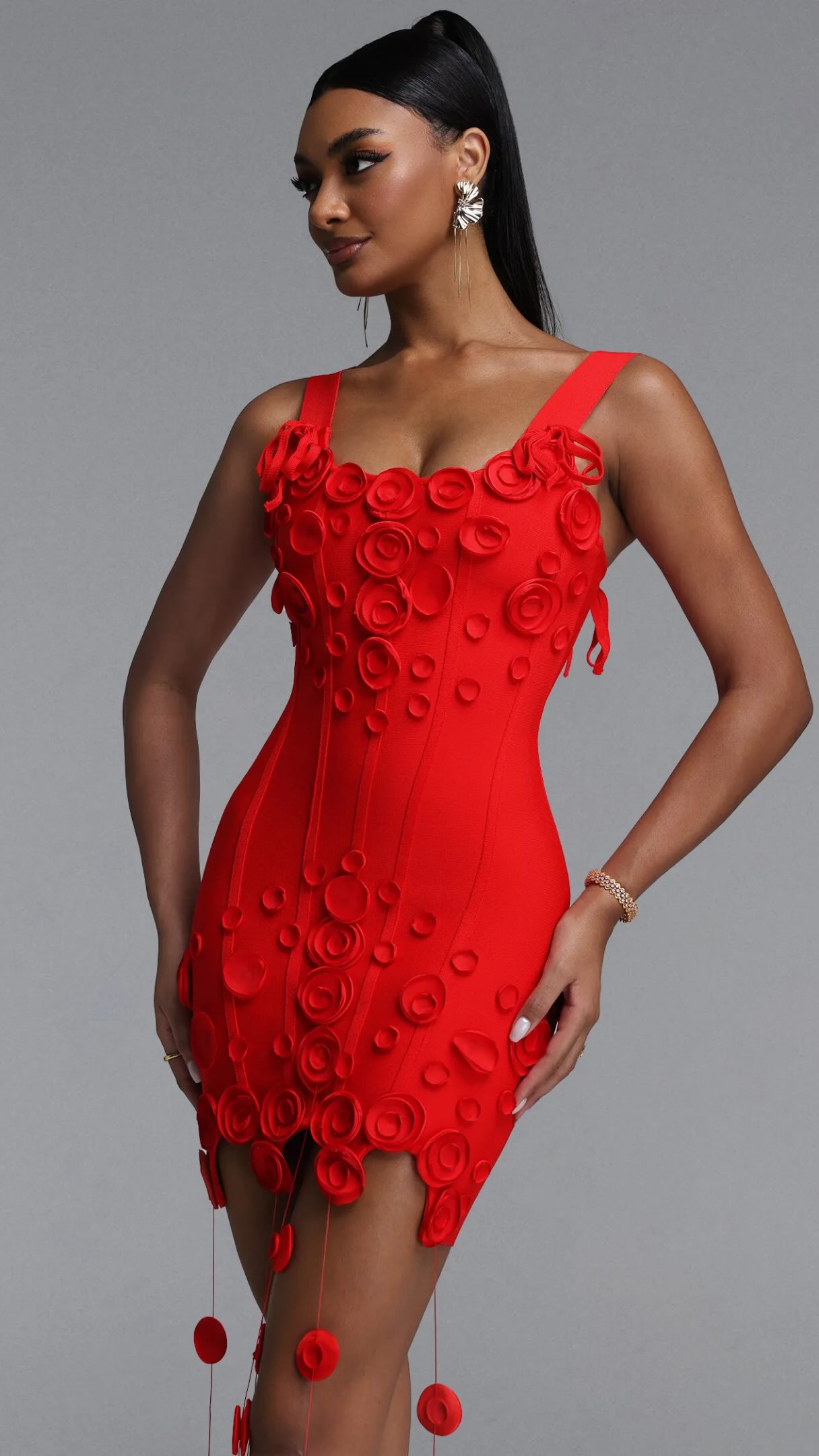 String Detail Structured Dress HV3097