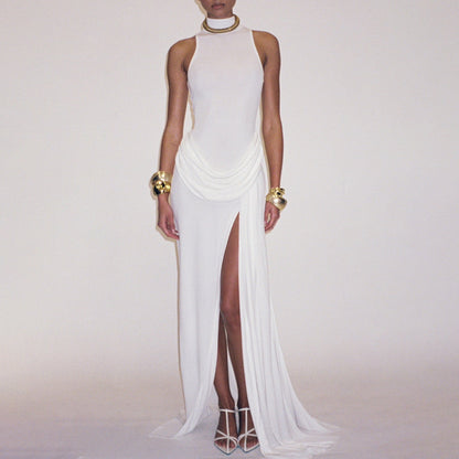 Draped Detail Maxi Dress White HV2650