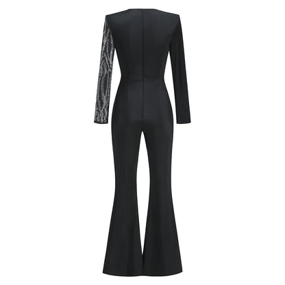 Long Sleeve Embellished Jumpsuit HV1383