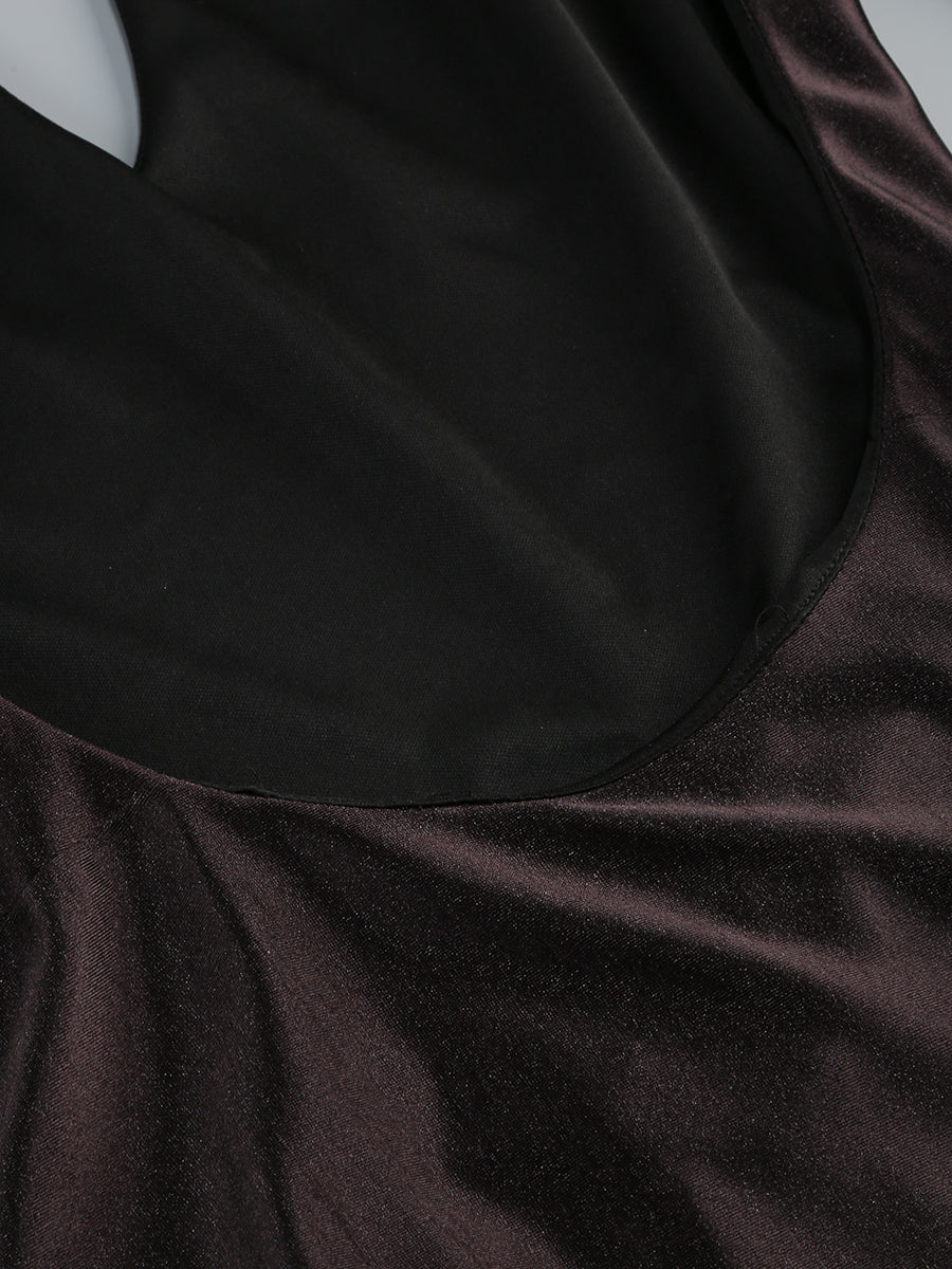 Long Sleeve Backless Maxi Dress Black HV2208