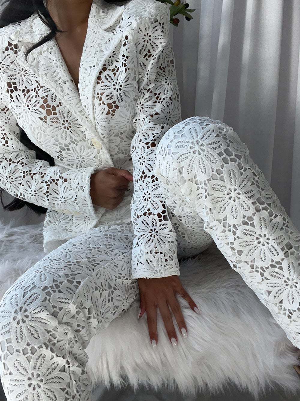 Floral Crochet Suit HV2890