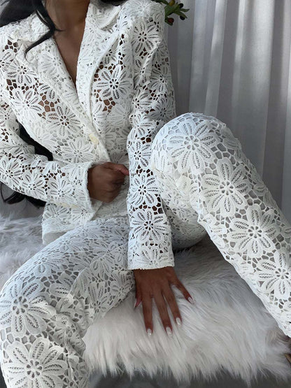 Floral Crochet Suit HV2890