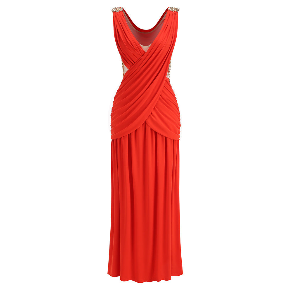 Draped Maxi Dress Orange HV2914