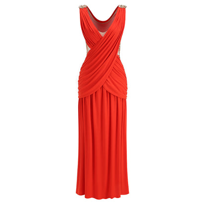 Draped Maxi Dress Orange HV2914