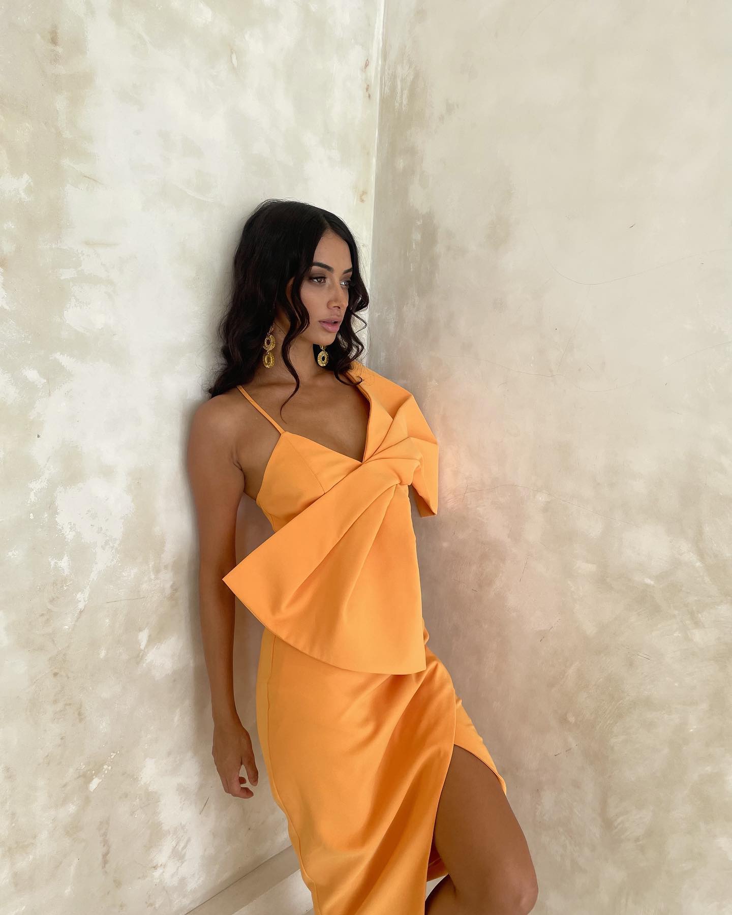 Bow Detail Midi Dress Amber HV0007