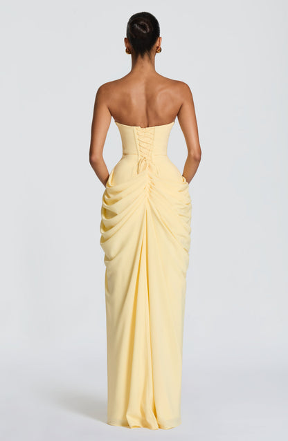 Strapless Draped Corset Maxi Dress HV0107
