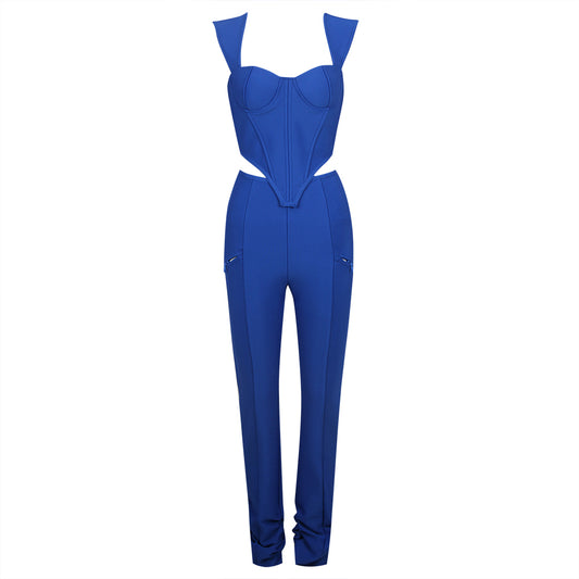 Bustier Structured Jumpsuit Blue HV9272