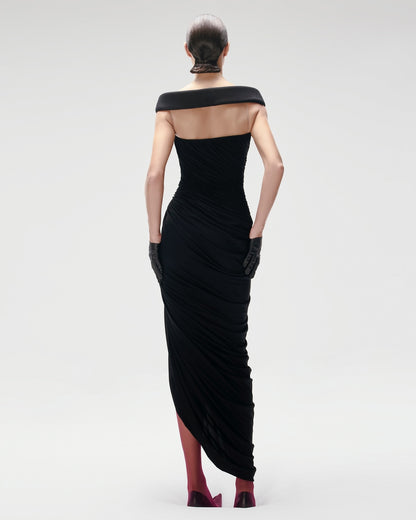 Bardot Draped Mesh Insert Maxi Dress White HV0056