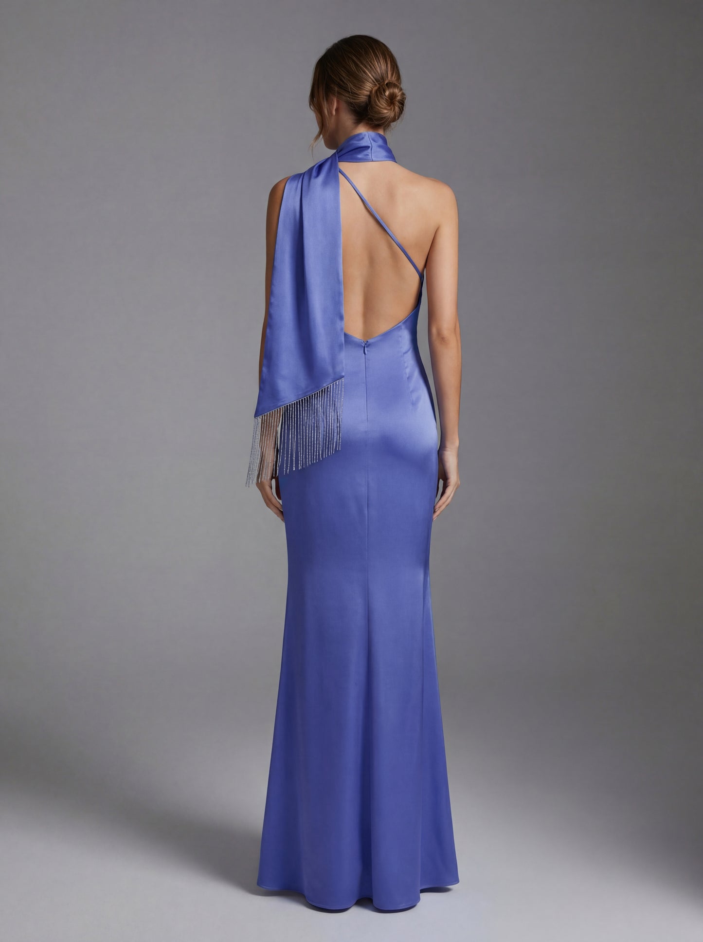 Halter Scarf Maxi Dress Blue HV2937