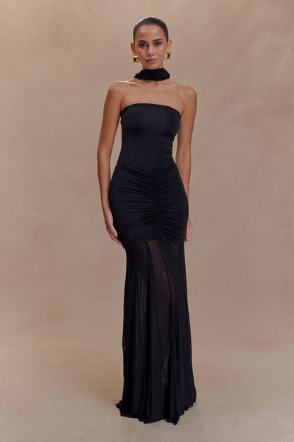 Bardot Ruched Maxi Dress Ivory HV2140