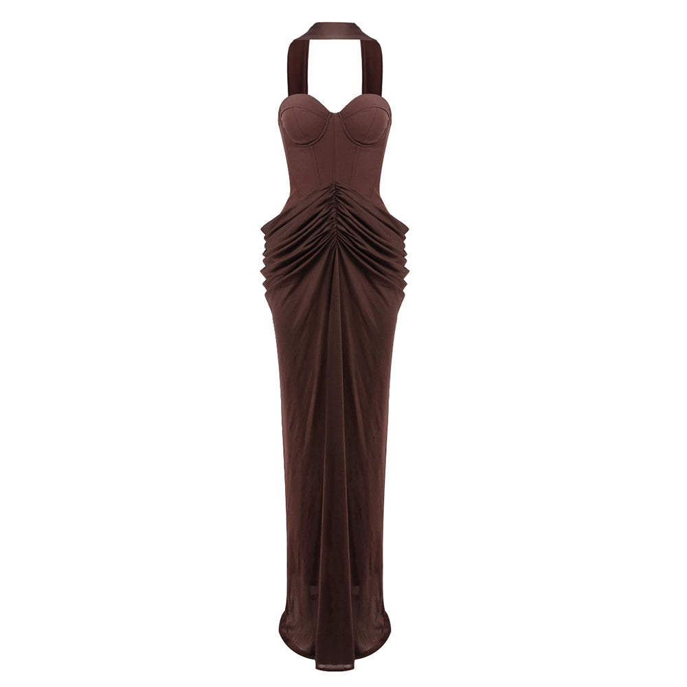 Strapless Draped Maxi Dress HV2692