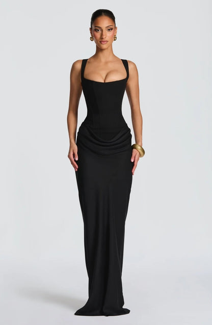 Draped Corset Maxi Dress HV0071