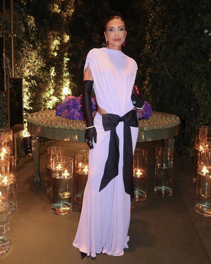 Bow Backless Maxi Dress Lavender HV2269