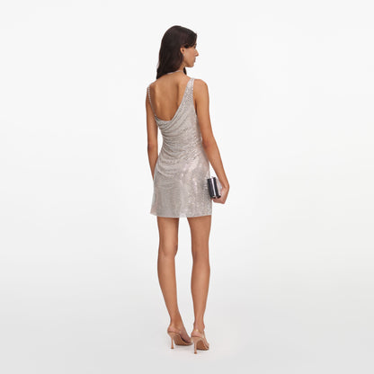 Sparkly Asymmetric Dress Light Nude HV3126
