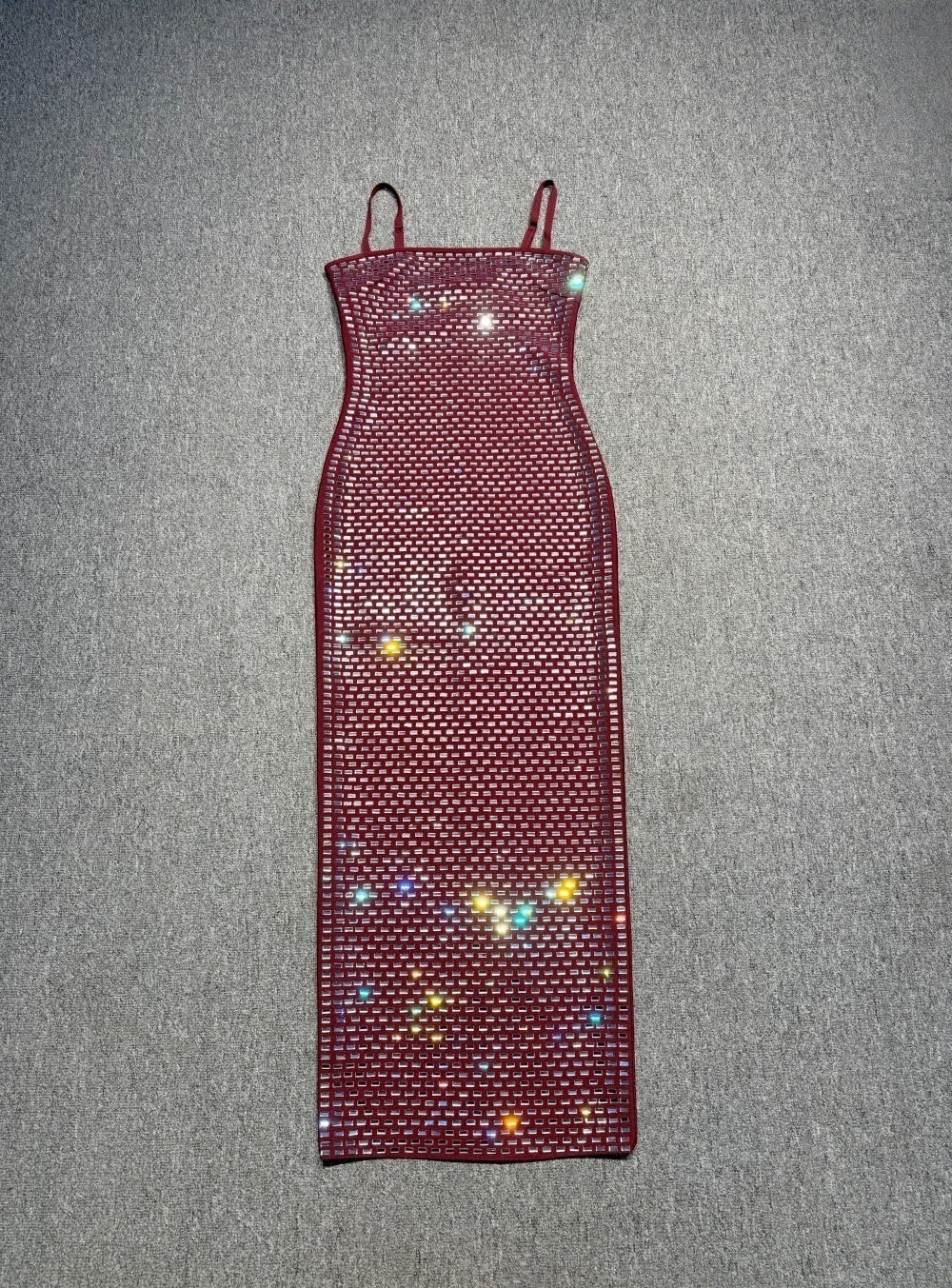 Embellished Maxi Dress Burgundy HV2725